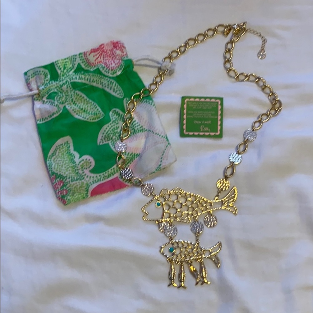 Lilly Pulitzer Gold Fish necklace